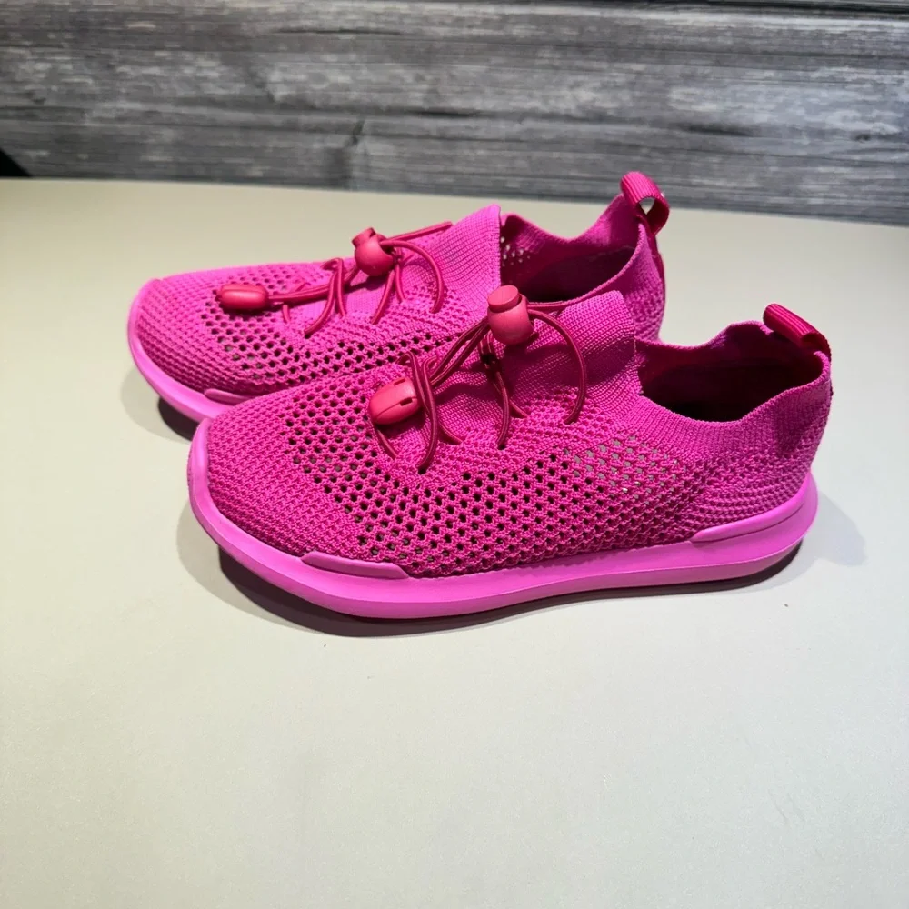 Akid Kids Hot Pink Knit Sneakers Toddler Girls Size 12 Athletic Slip-On Shoes